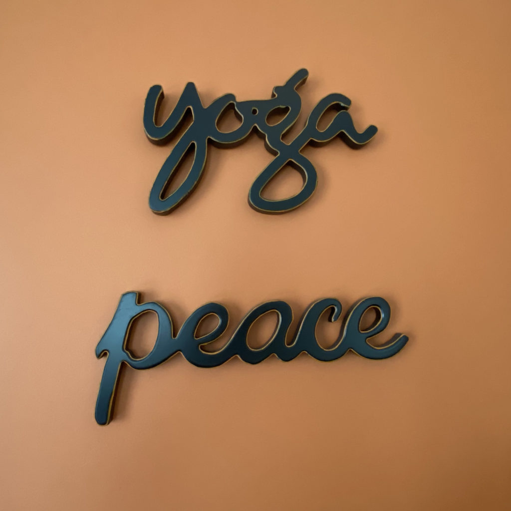 yoga peace sign